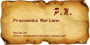 Prazsenka Mariann névjegykártya